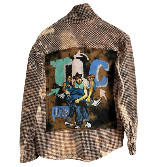 TLC ONE OF A KIND upcycled flannel shacket jacket creation - Picture 1 of 5